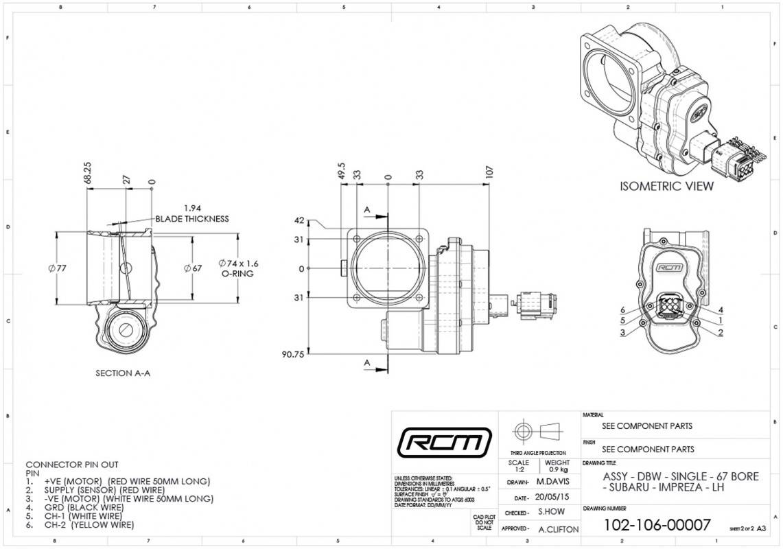 RCM 67mm Electric Throttle - Reversed WRC Manifold - AFR Autoworks