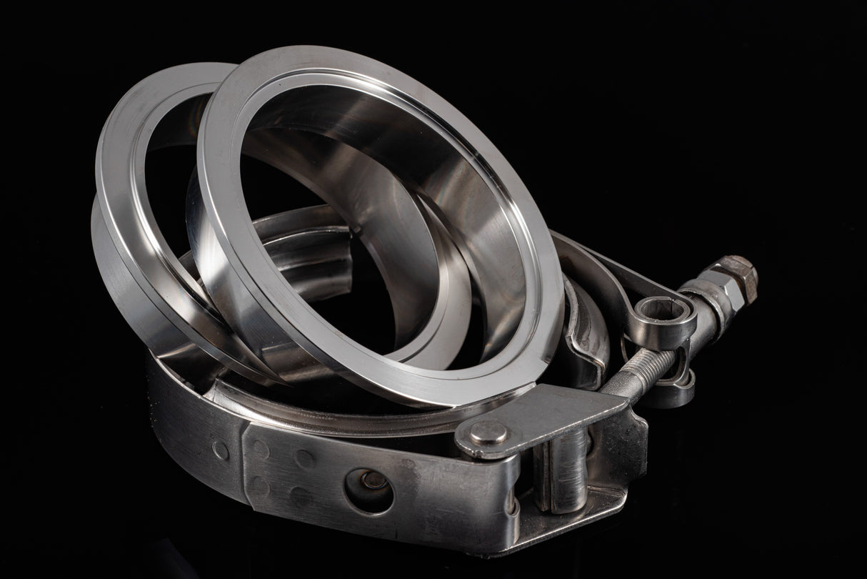 3.5" Stainless Steel V-Band Flange Assembly with Clamp - AFR Autoworks