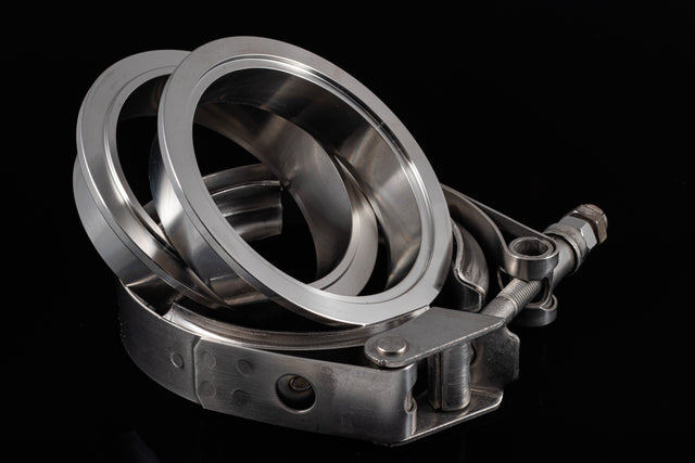 3.5" Stainless Steel V-Band Flange Assembly with Clamp - AFR Autoworks