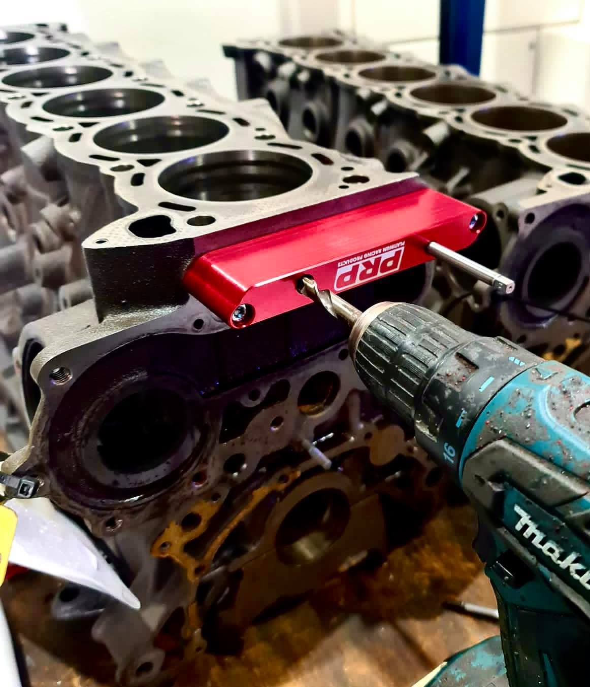 Platinum Racing Products - Nissan RB30 Timing Belt Tensioner Drilling Tool - AFR Autoworks