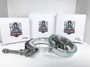2.5" Aluminum V-Band Flange Assembly with Clamp - Black Sheep Industries Inc.
