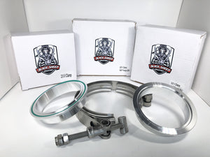 2.5" Aluminum V-Band Flange Assembly with Clamp - Black Sheep Industries Inc.